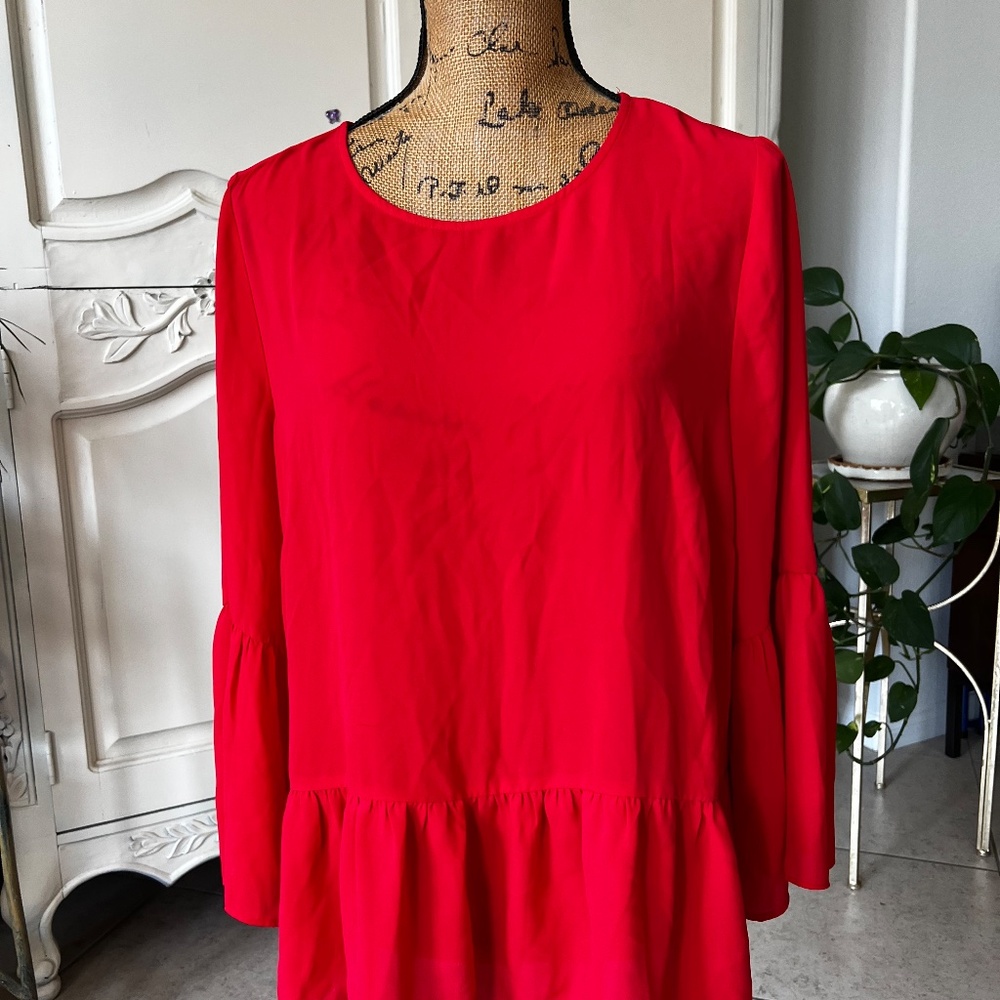 Red J-crew Blouse Flowy